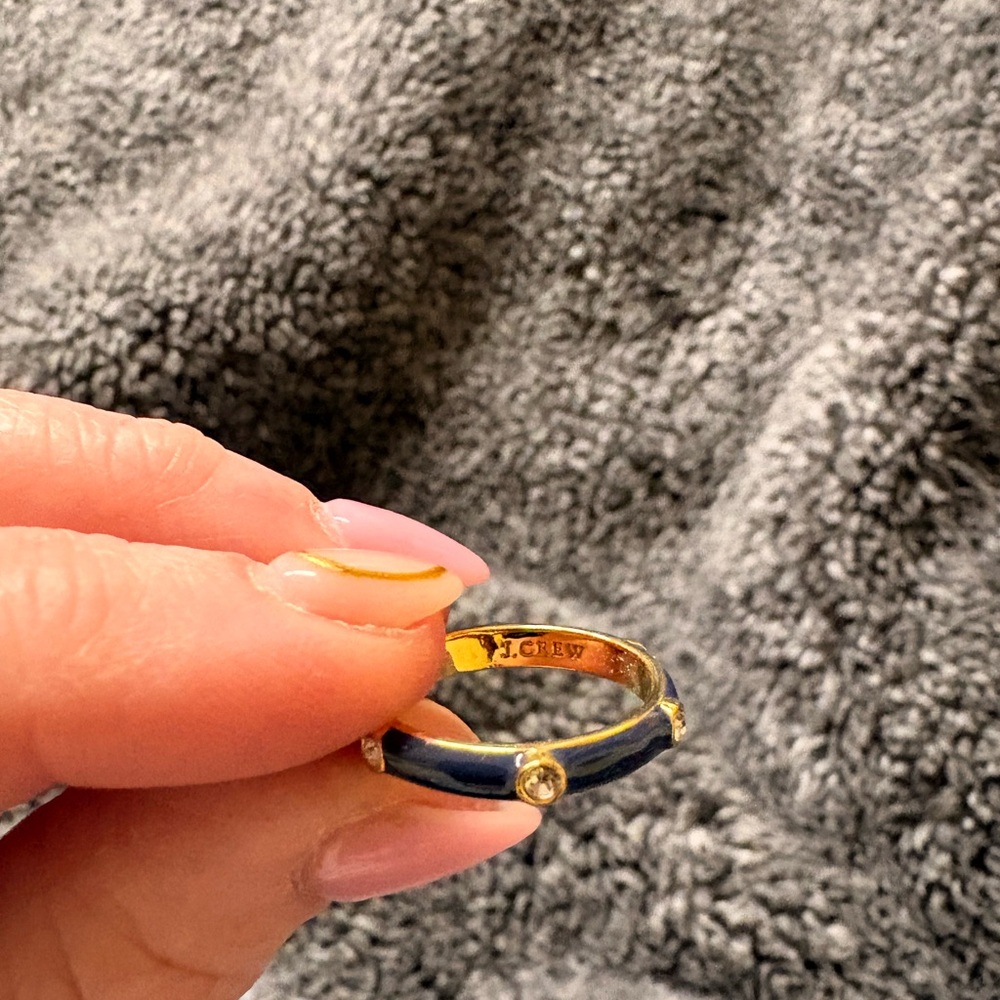 J. Crew Navy and Gold Women's Ring